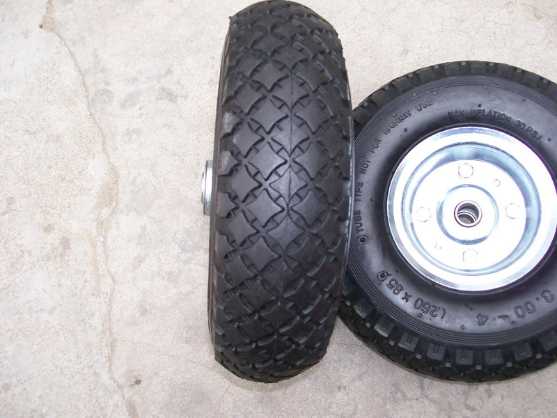 High Quality Heavy Load Capacity Glavanization Rim Zinc Rim PU Foam Wheel (3.00-4)