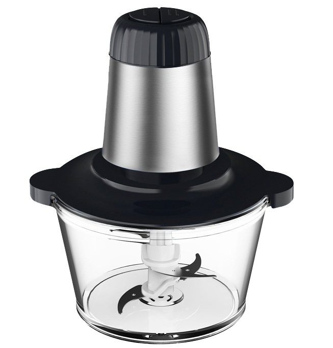 4 Bi-Level Blades Food Processors Meat Grinder with Big Capacity Glass Bowl