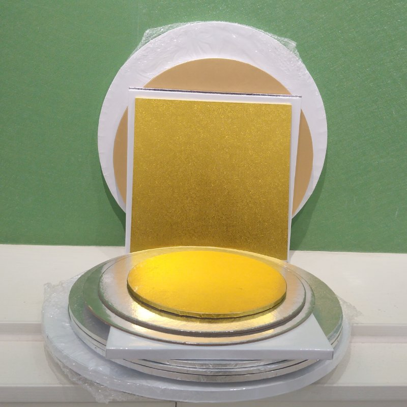 White Gold Black Silver Color 6 8 10 12 16 Inch Round Cake Board
