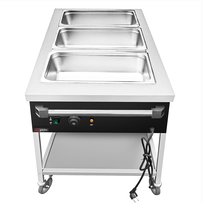 OEM Restaurant Kitchen Buffet Electric Independent Controls Heated Bain-Marie Trolley