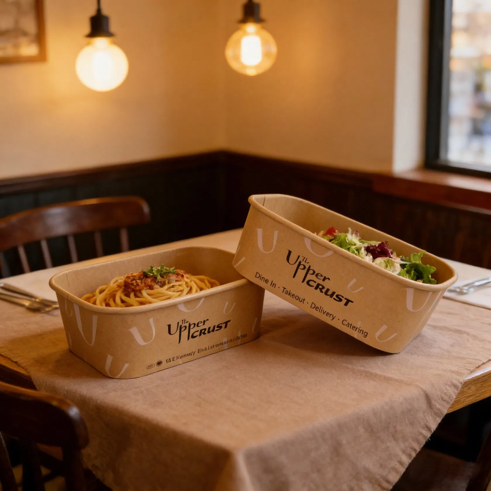 Eco-Friendly Disposable Kraft Paper Salad Bowl with High Quality Paper Material