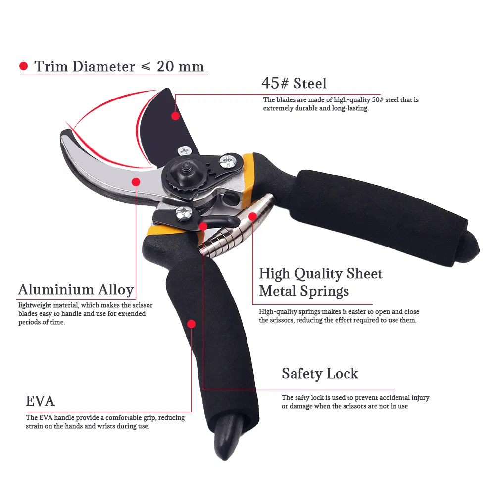 8" Professional Premium Titanium Bypass Pruning Shears Garden Tool