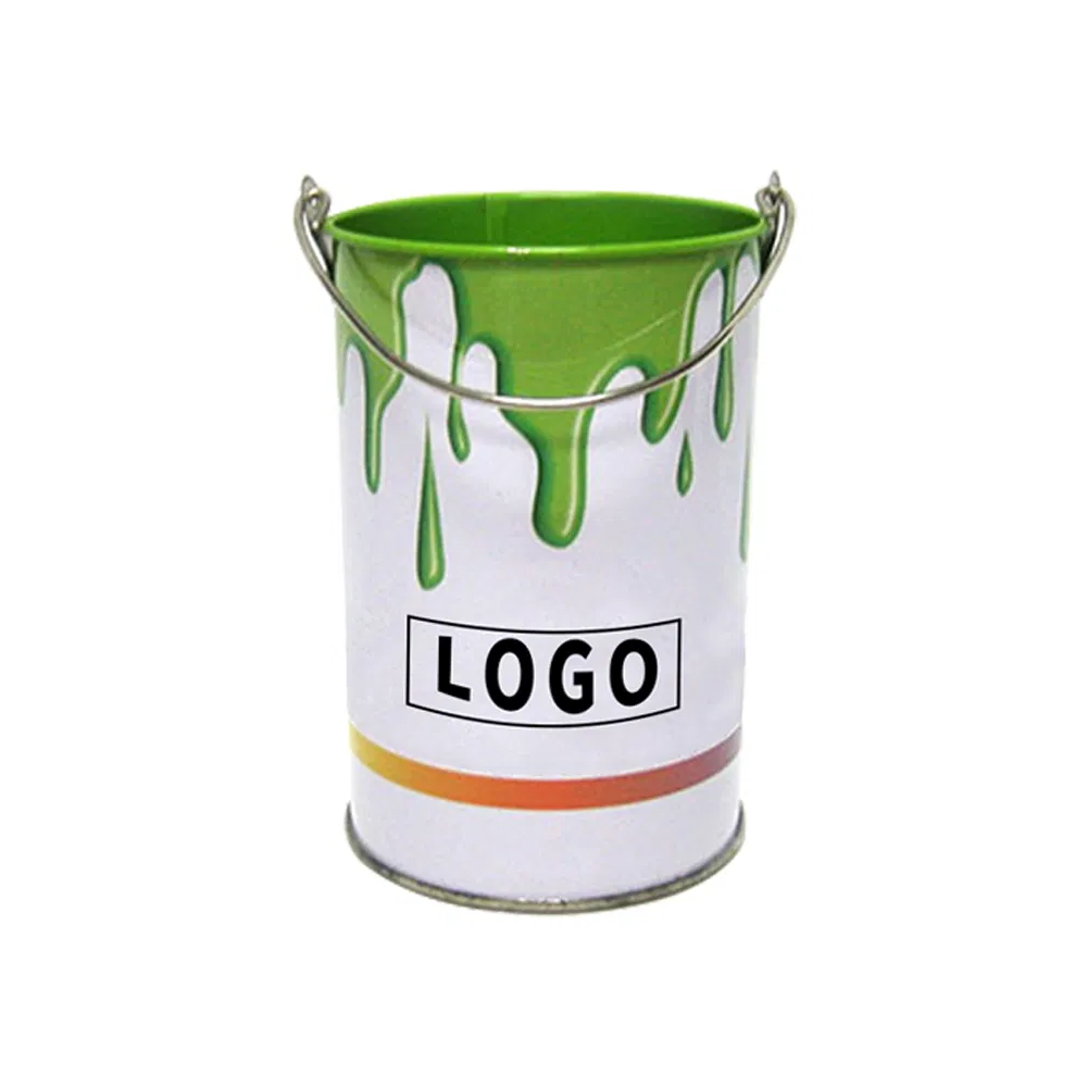Factory Custom Replace Plastic Bucket Tinplate Pail Colored Metal Flower Pot Paint Tin Barrel For Medicine