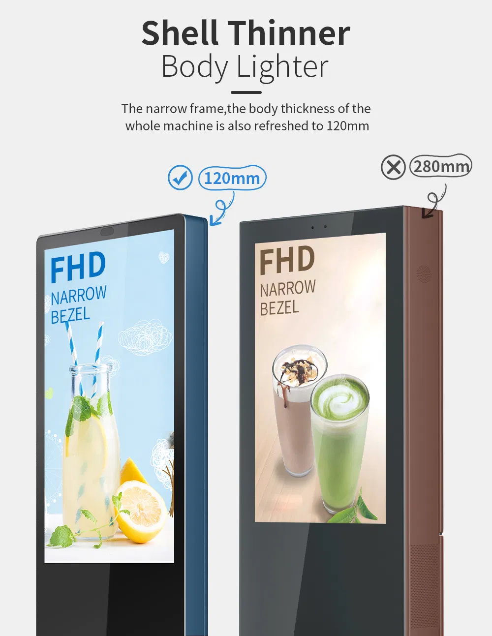 Automatic Brightness Adjustment Android Network Player Floor Stand Outdoor Digital Signage Advertising Banners Touchscreen Kiosk Outdoor TV Monitor