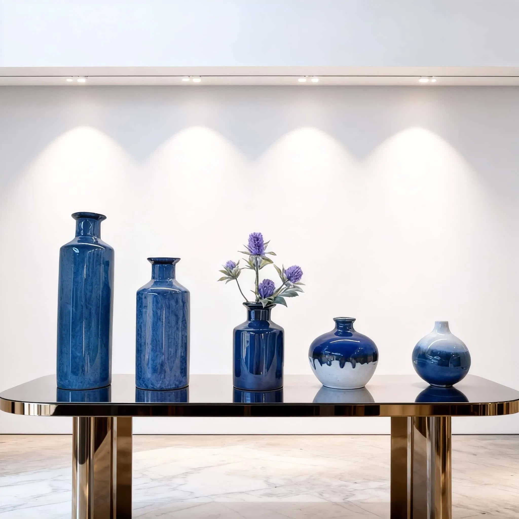 Ceramic Flower Arrangement Vases Sets for Hotel Decoration Creative Blue Ceramic Small Flower Vase Exquisite Home Decor