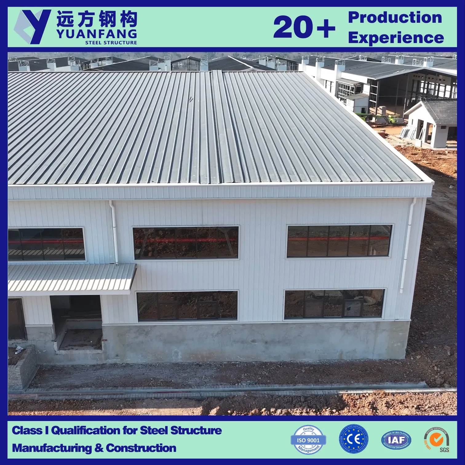 New Design Light Steel Structure Building Material Construction Brick Wall Enclosed Portal Prefabricated Workshop Factory Warehouse