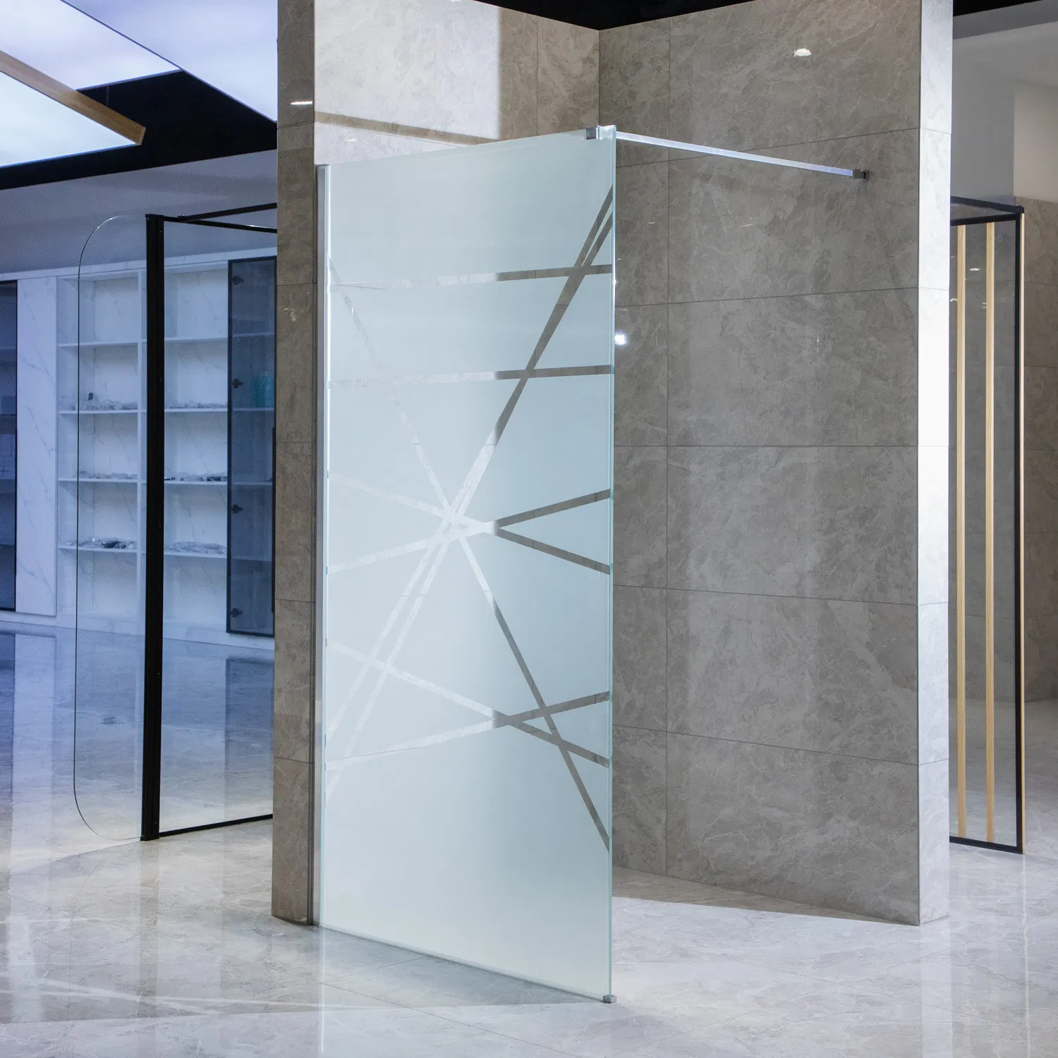 Morden Fashion Design Walk-in Tempered Glass Door Shower Room Door for Hotel