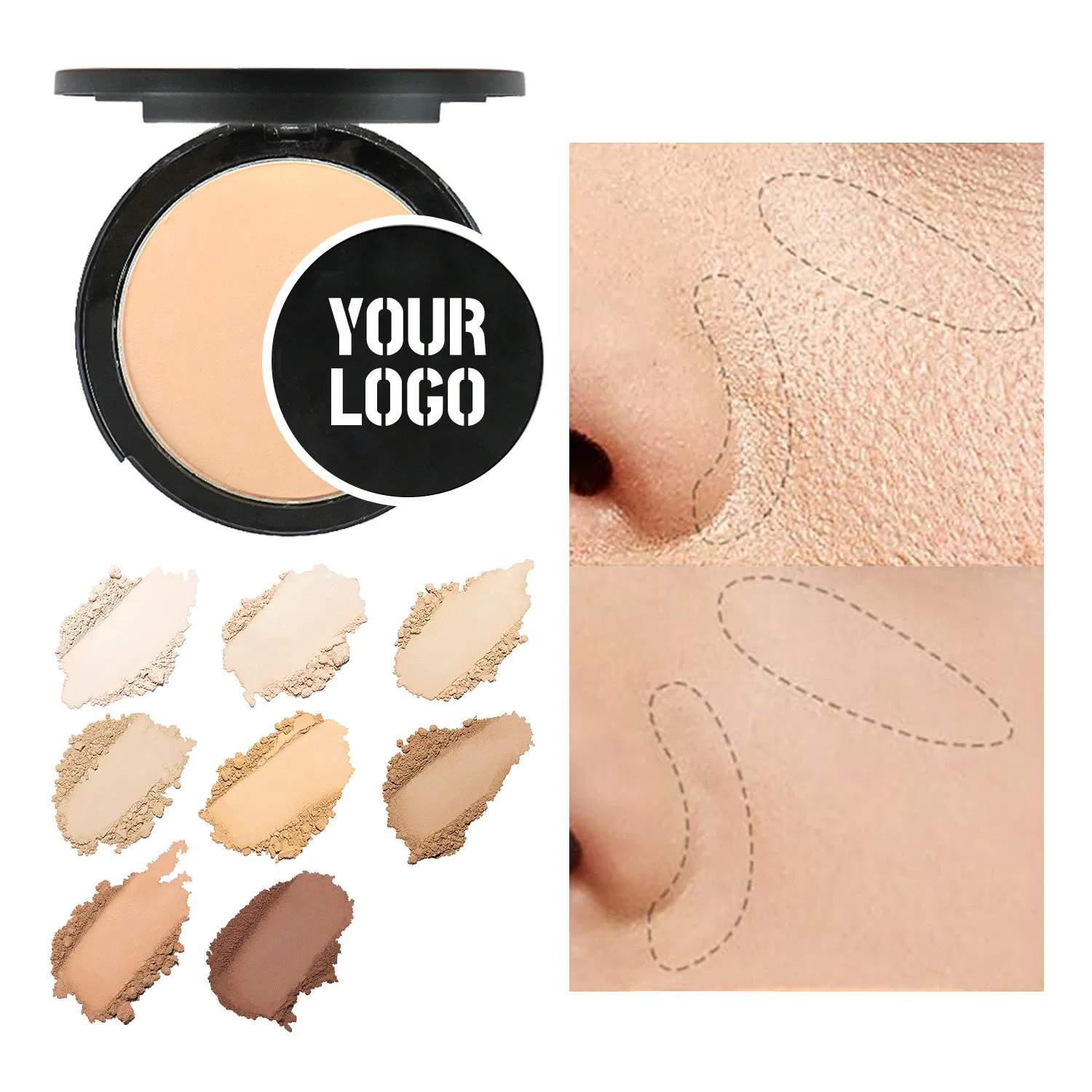 Private Label Sweat and Waterproof Oil Control Mineral Compact Pressed Powder