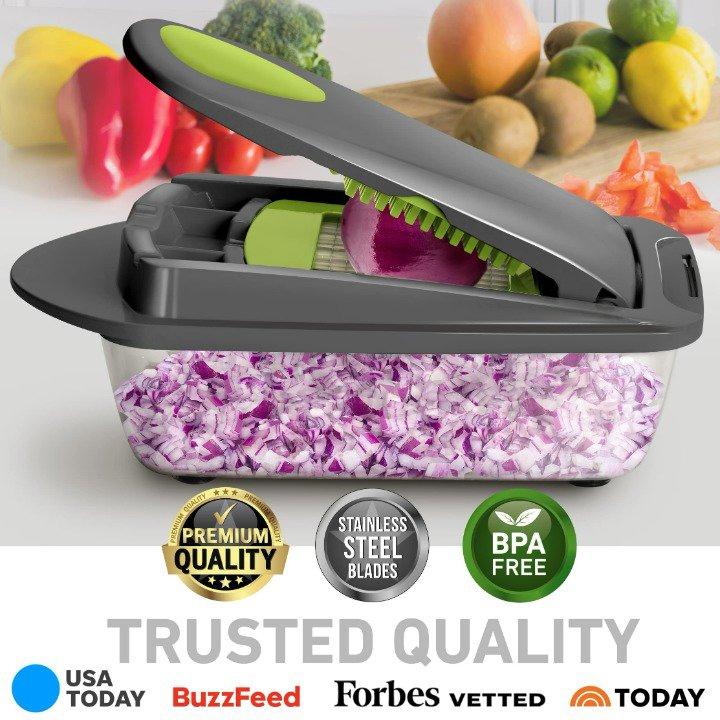 Onion Mincer Chopper Vegetable Cutter Dicer Slicer with Container Blade Vegetable Slicer