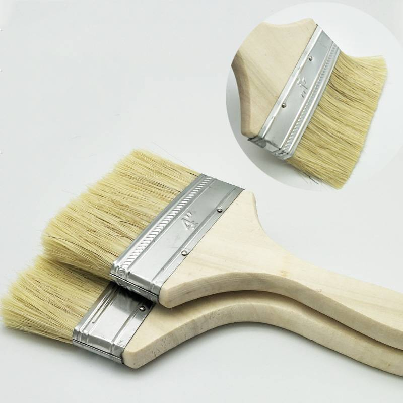 Flat Edge Paint Brush Wooden Handle Paintbrush for Wall Painting Varnish
