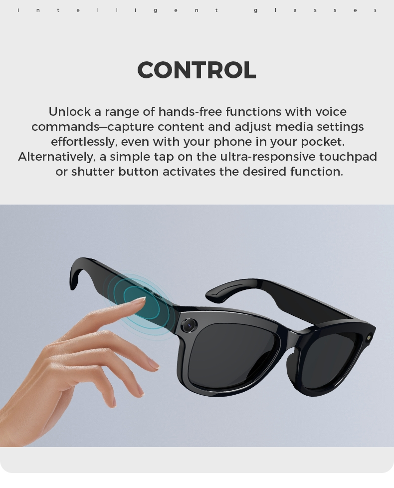 M01 HD Camera Smart Glasses Sunglasses Phone Call Antil-Blue Lens Samrtglasses Voice Assistant Wireless Audio Headphones Glasses
