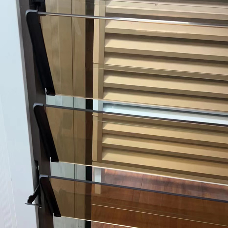 Adjustable Glass Window Blinds with Tempered Glass Panel for Home Building