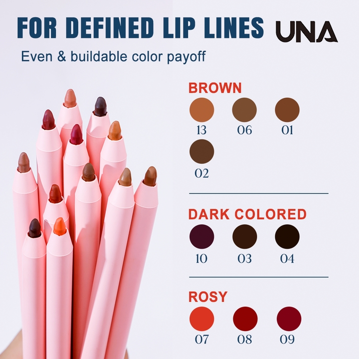 Wholesale Organic Nude Long Lasting Waterproof Matte Cream Lipliner Vegan Private Label Pink Retractable Crayon Lip Liner Vendor