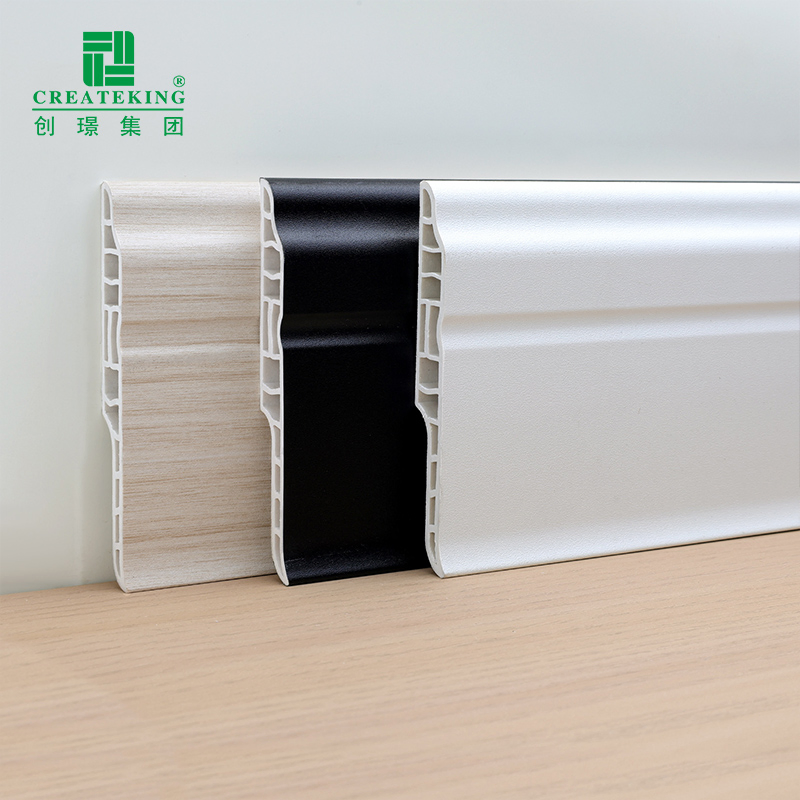 China Supplier Customized High-Quality95*15.5mm Wood-Grain Waterproof PVC Baseboard