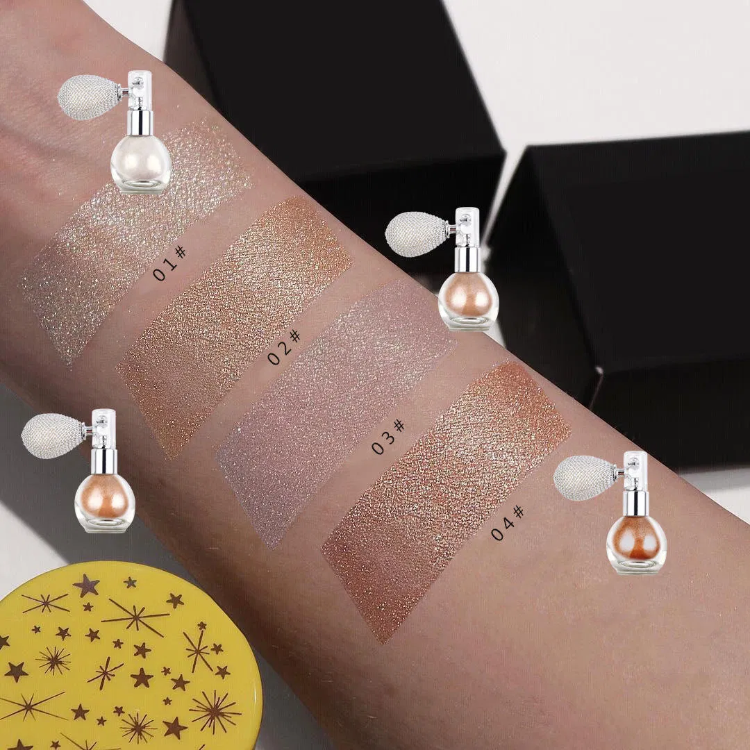 Hot Sale Custom Logo Vegan Wholesale Powder No Logo Bottle Glitter Makeup Mineral Highlighters Spray