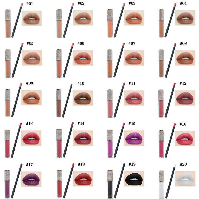 Waterproof Lipkits Private Label Smoothly Lipliner Pencil High Pigmented Lipstick Lipliner Set