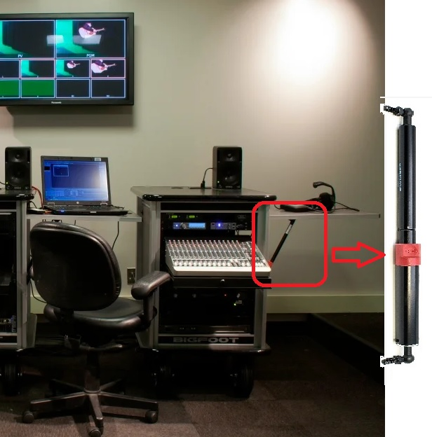 Industrial Gas Spring with Locking Shroud for Safety