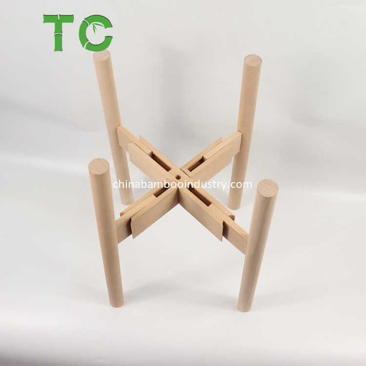 Wholesale Adjustable Wooden Plant Stand Solid Flower Pot Holder Wood Plant Holder