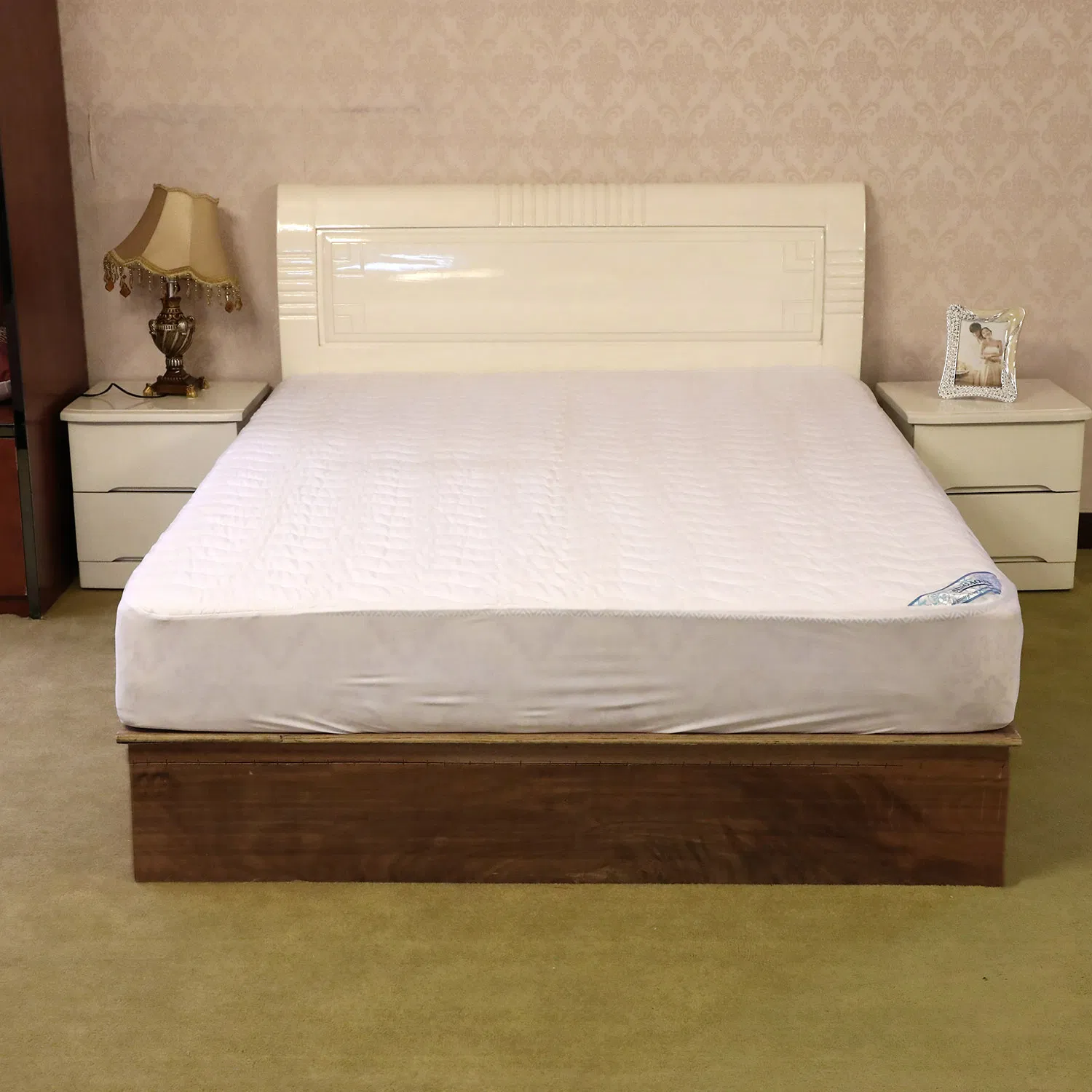 Quilted 100% Cotton Woven Mattress Cover Protector Super Soft Comfortable