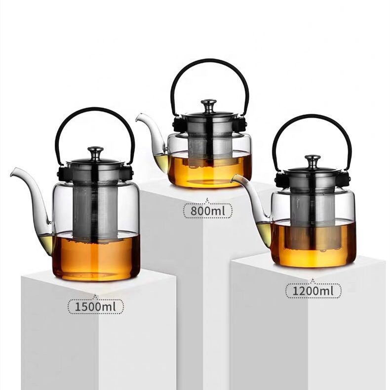 Handmade High Borosilicate Heat Resistant Glass Teapot with Infuser