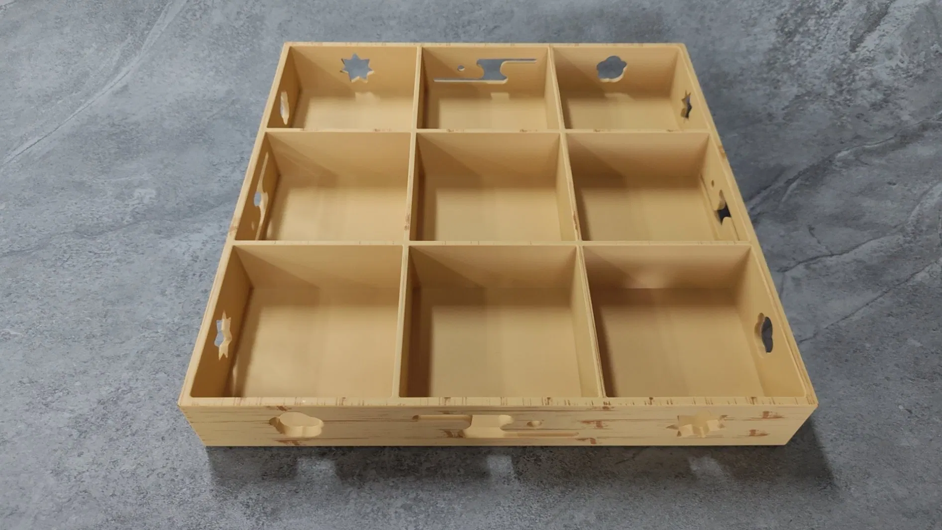 9 Grids Box Japanese Omakase Chinese Hot Pot Sauce Dishes Dessert Plate Platter Wood Grin ABS Resin