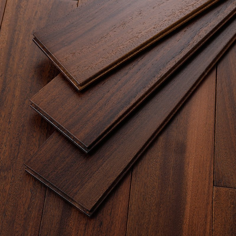 Modern Dark Hardwood Flooring with Click Lock Installation