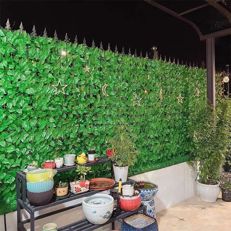 Outdoor Fake Decorative Landscape Grass Wall Artificial Green Leaf Plant Foliage Hedges Fence Panels