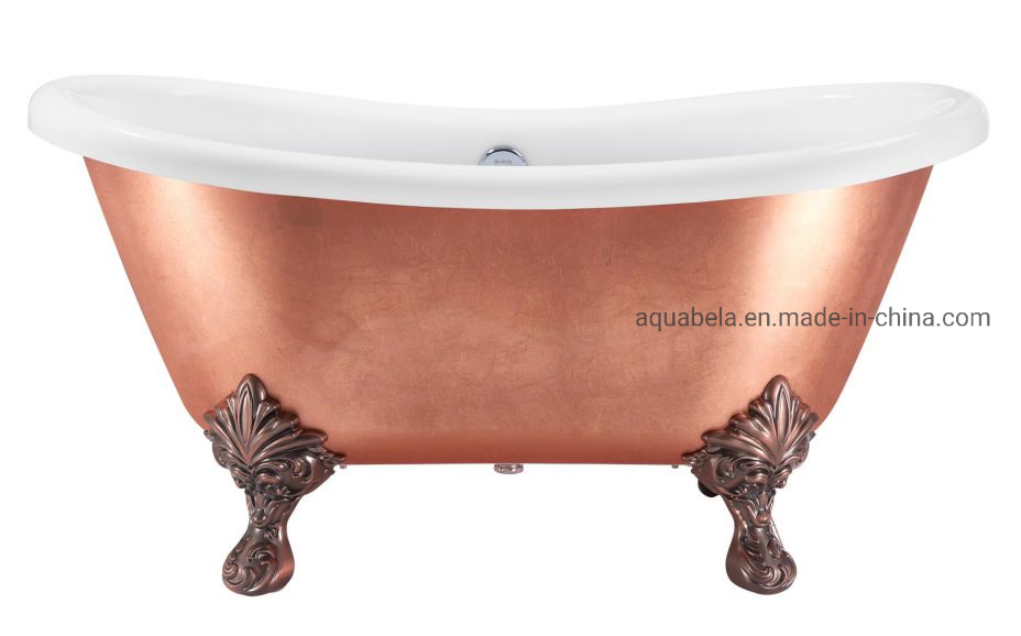 2024 Aquabela CE/Cupc Luxury Acrylic Purple Bronze Color Soaking Clawfoot Bathroom Bathtub (JL6905)