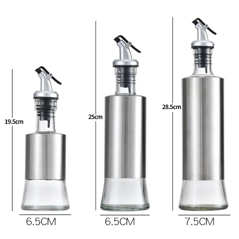 Olive Oil Dispenser Oil and Vinegar Cruet Bottle with Stainless Steel Oil Dispenser