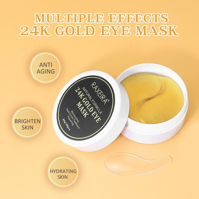 Wholesale Best Collagen Treatment Fine Lines Eye Bags Moisturizing Brightening Skincare 24K Gold Eye Mask
