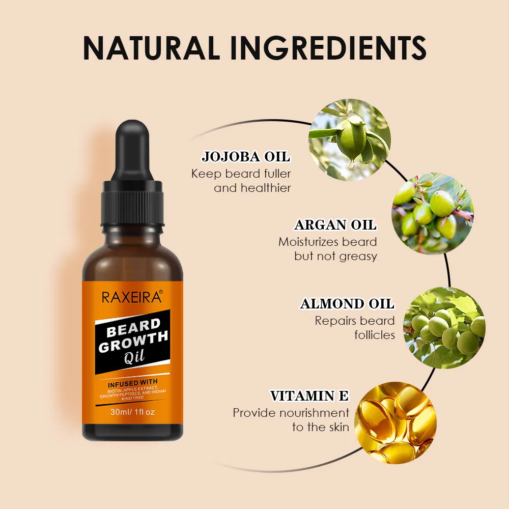 100% Natural Wholesale Nourishing Strong Beard Growth Oil