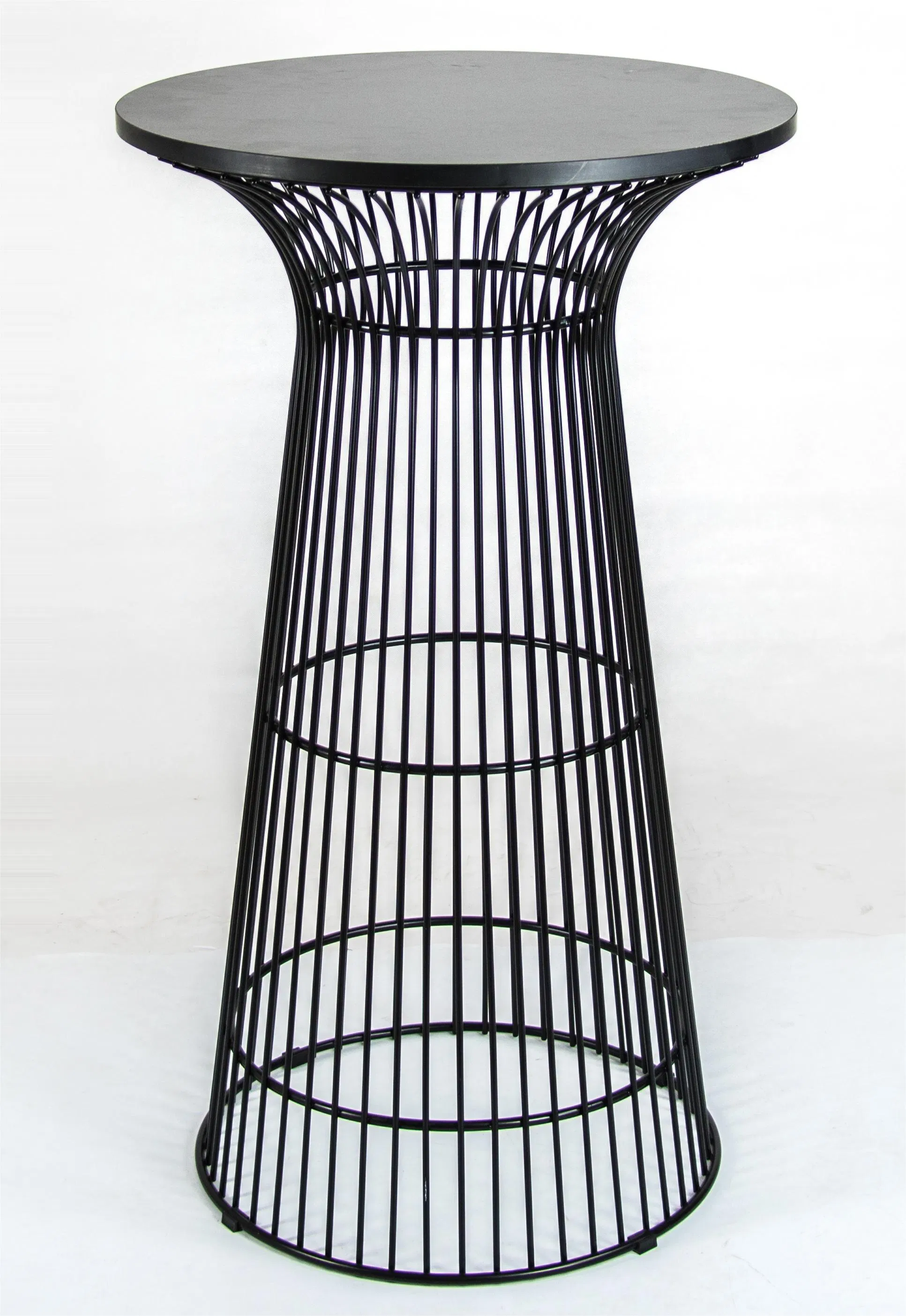 China Metal Steel Wire Table with Glass Top for Kitchen Counter
