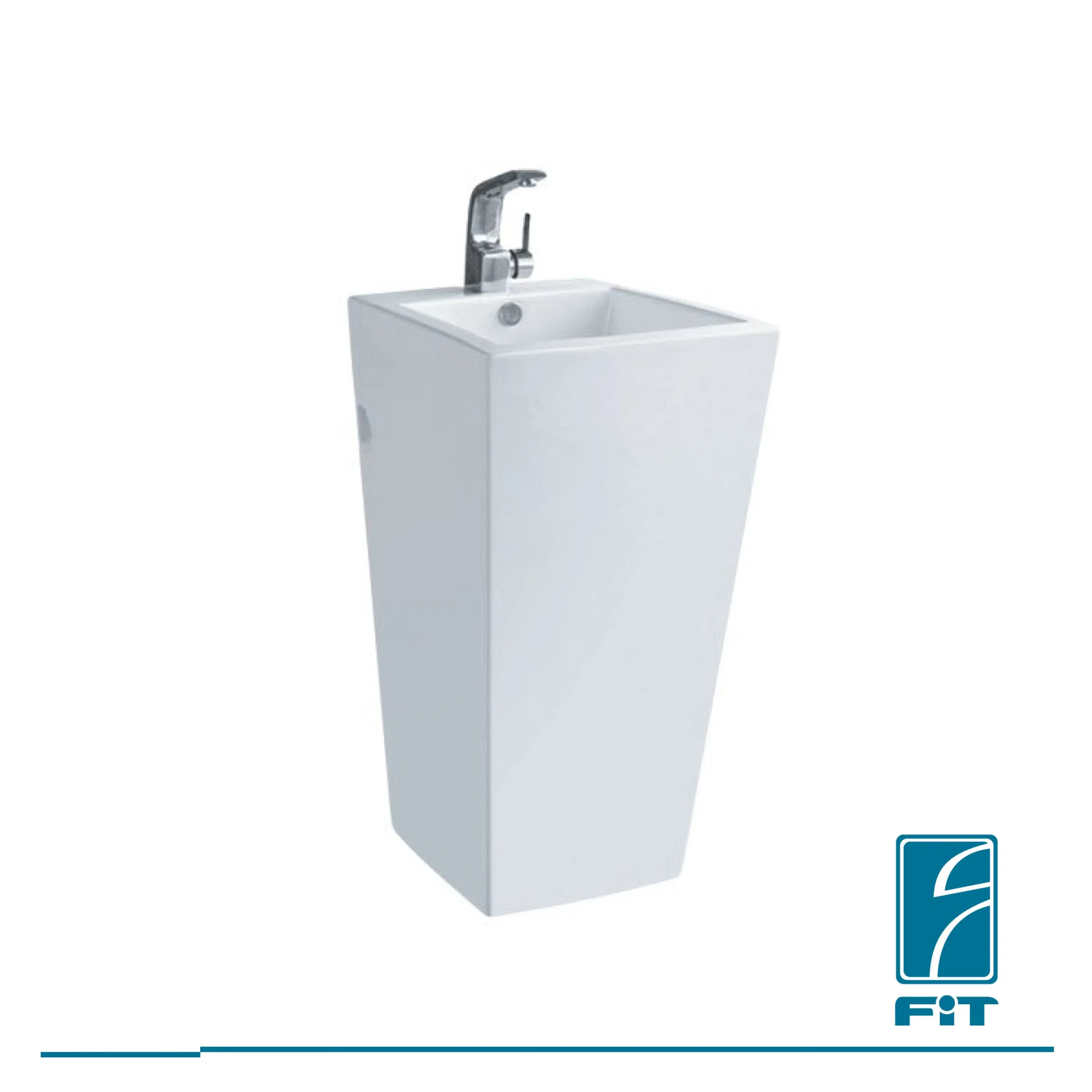 Standing Floor Pedestal Sink Porcelain White Ceramic Wash Basin for Bathroom