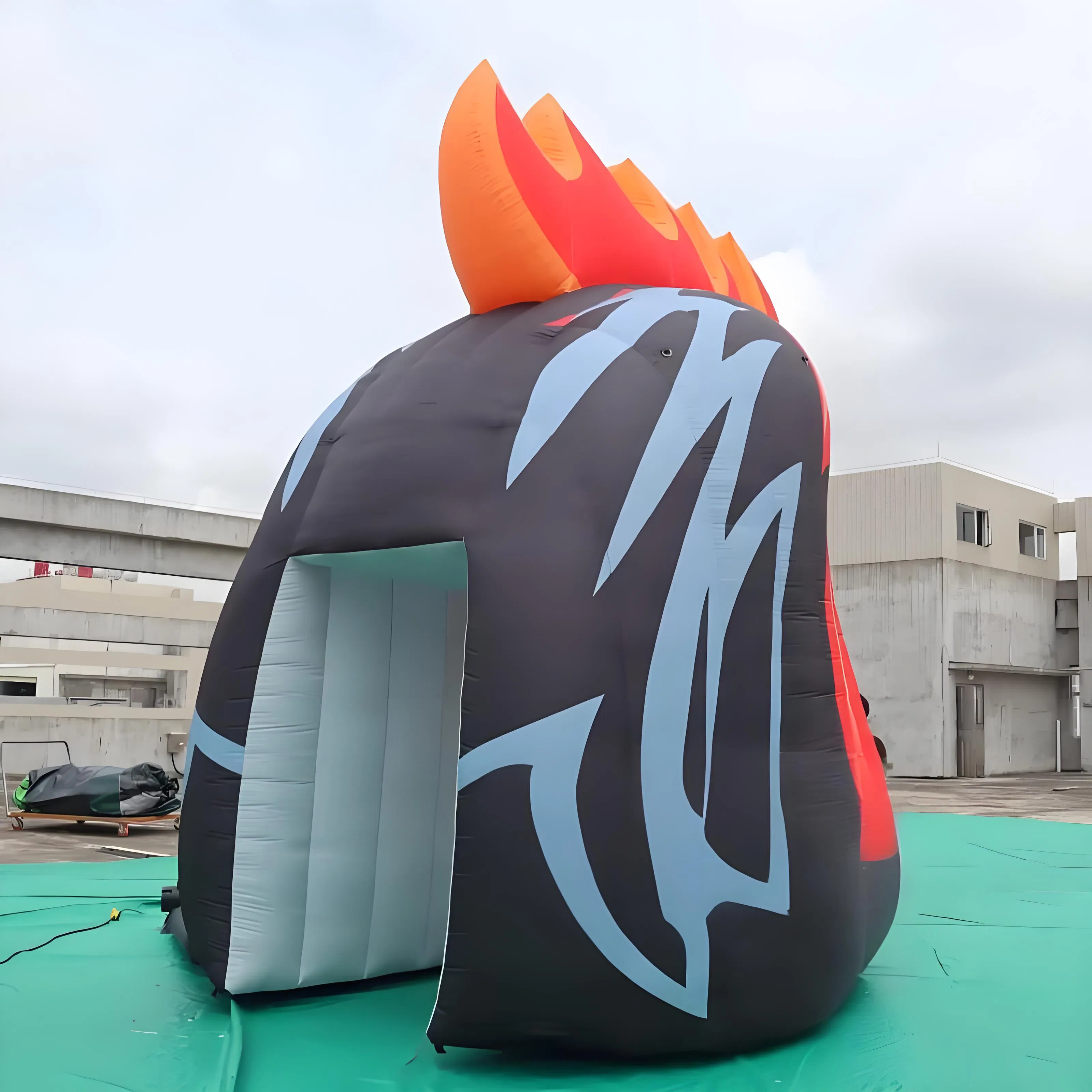 Boyi Custom Logo Printed School Sports Teams Inflatable Mascot Roosters Tunnel