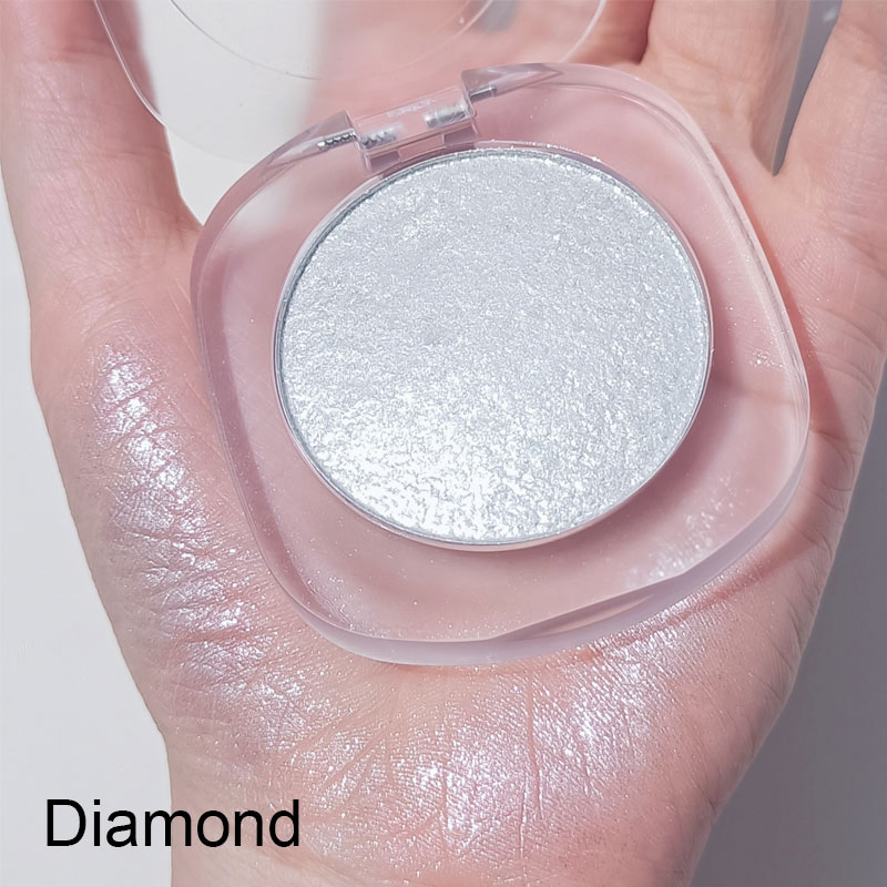 Pink Highlighter Customized Vegan Shimmer Pressed Powder Clear Highlighter Palette