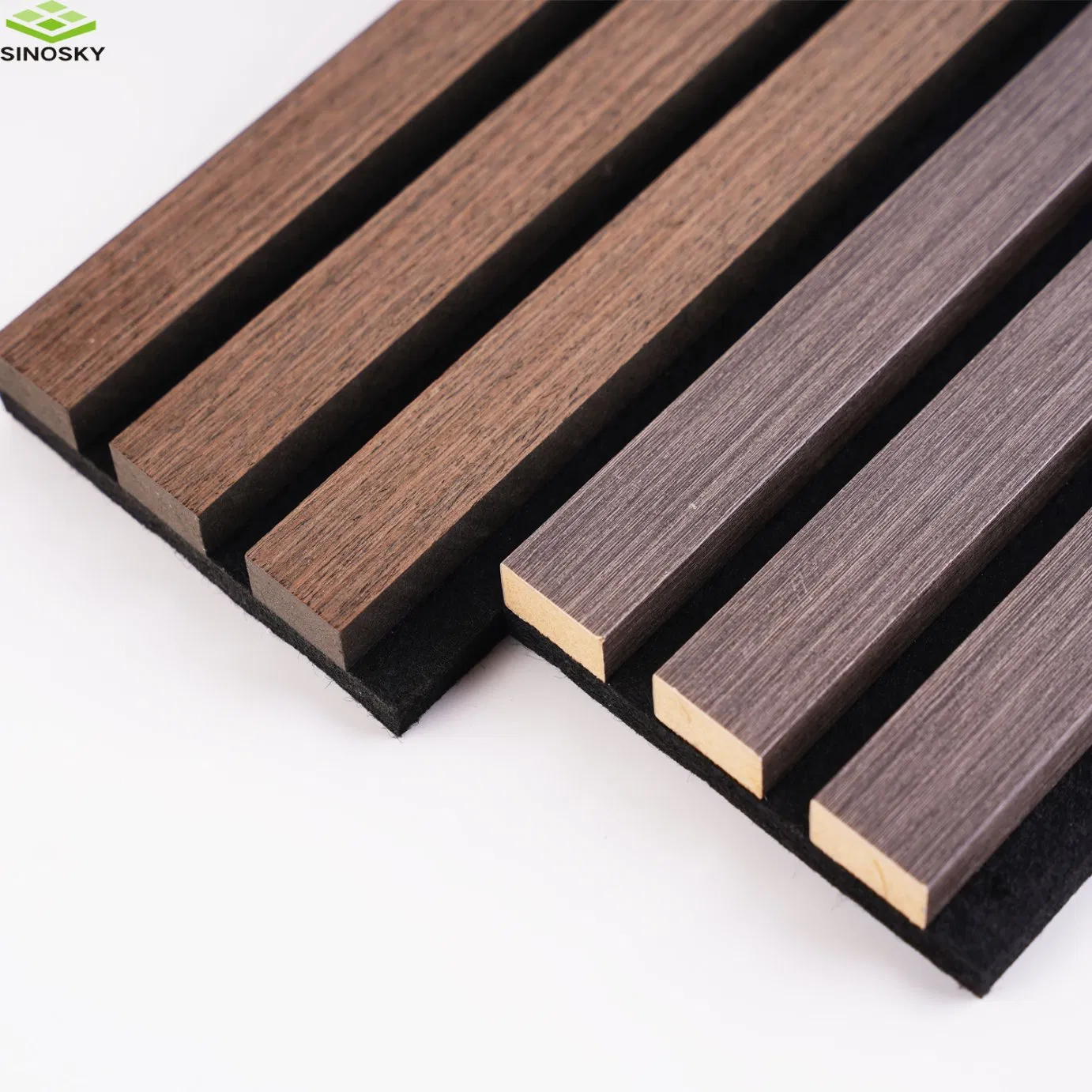 Polyester Fiber Fabric Acoustic Panel Oak Nature Walnut Sound Proof Acoustic Slat Wood Wall Panels