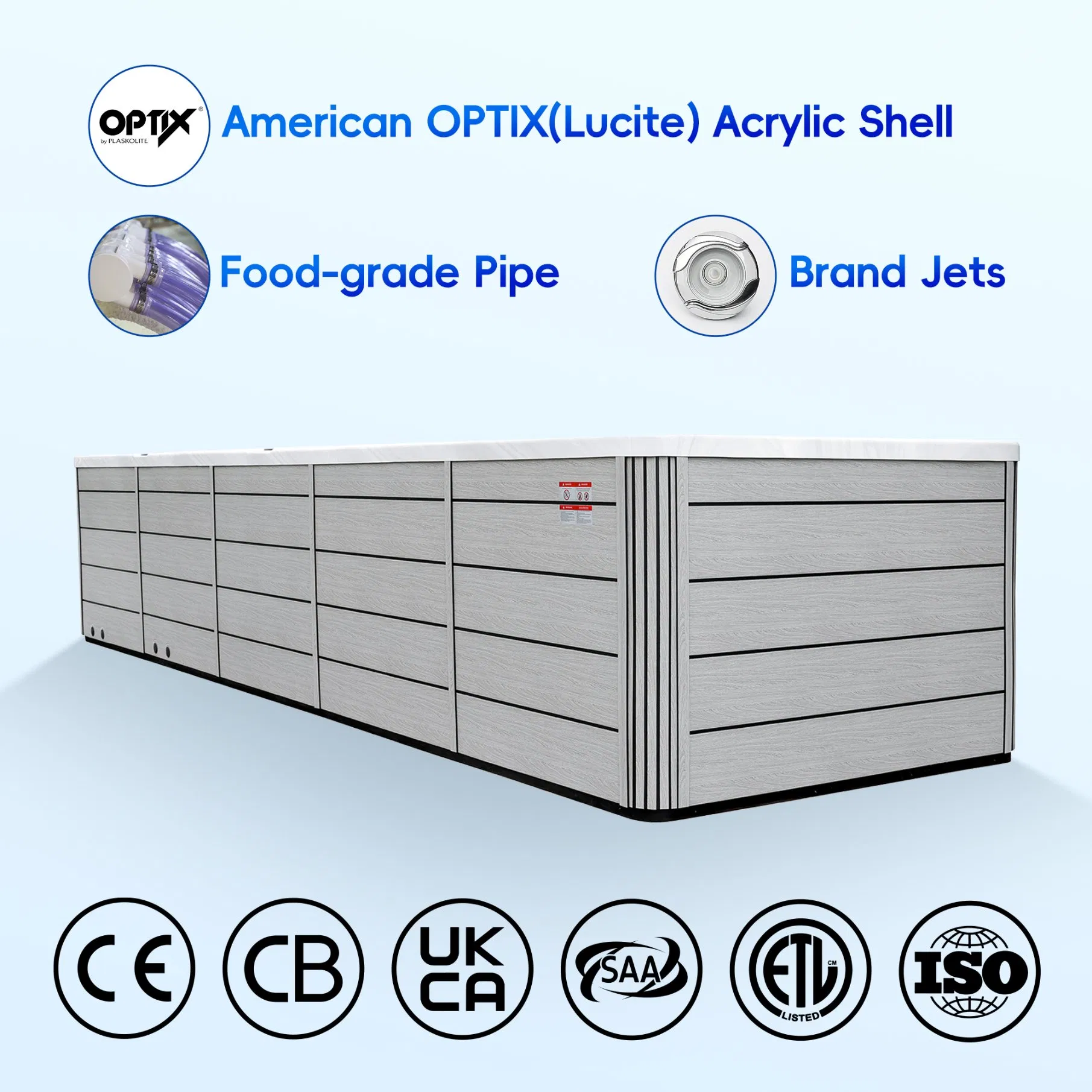 SPA Swim Against Current Jet System Swimming Pool with Hot Tub Massage