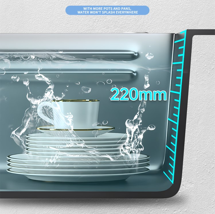 Premium 304 Stainless Steel Handmade Kitchen Sink with Nano Black Finish