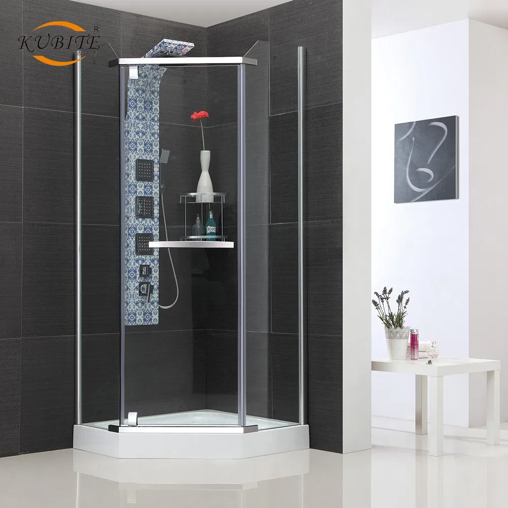 New Trend Modular Bathroom Hinged 8mm Tempered Glass Diamond Walk in Shower Room