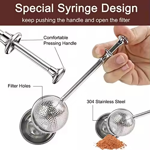 Powdered Sugar Shaker Duster Flour Dispenser Shaker with Spring-Operated Handle