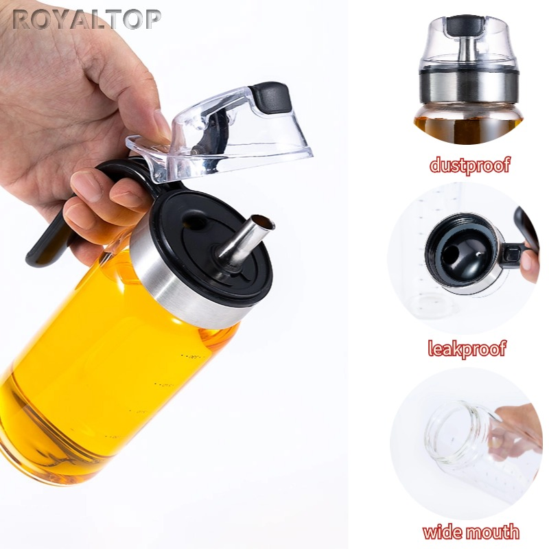 Olive Oil Dispenser Bottle Auto Flip Bottles for Kitchen 12oz 18oz with Leakproof Cap Easy Clean and Vinegar Dispenser Set