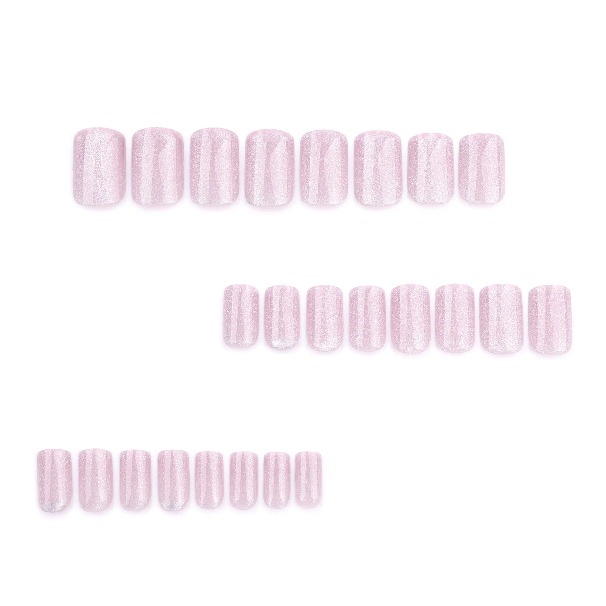 New Style Glitter False Pink Artificial Fake Nail