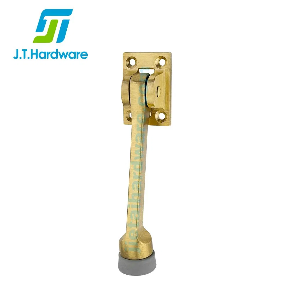 Moden Kick-Down Heavy Rubber Tip Brass Door Stoppe Holder