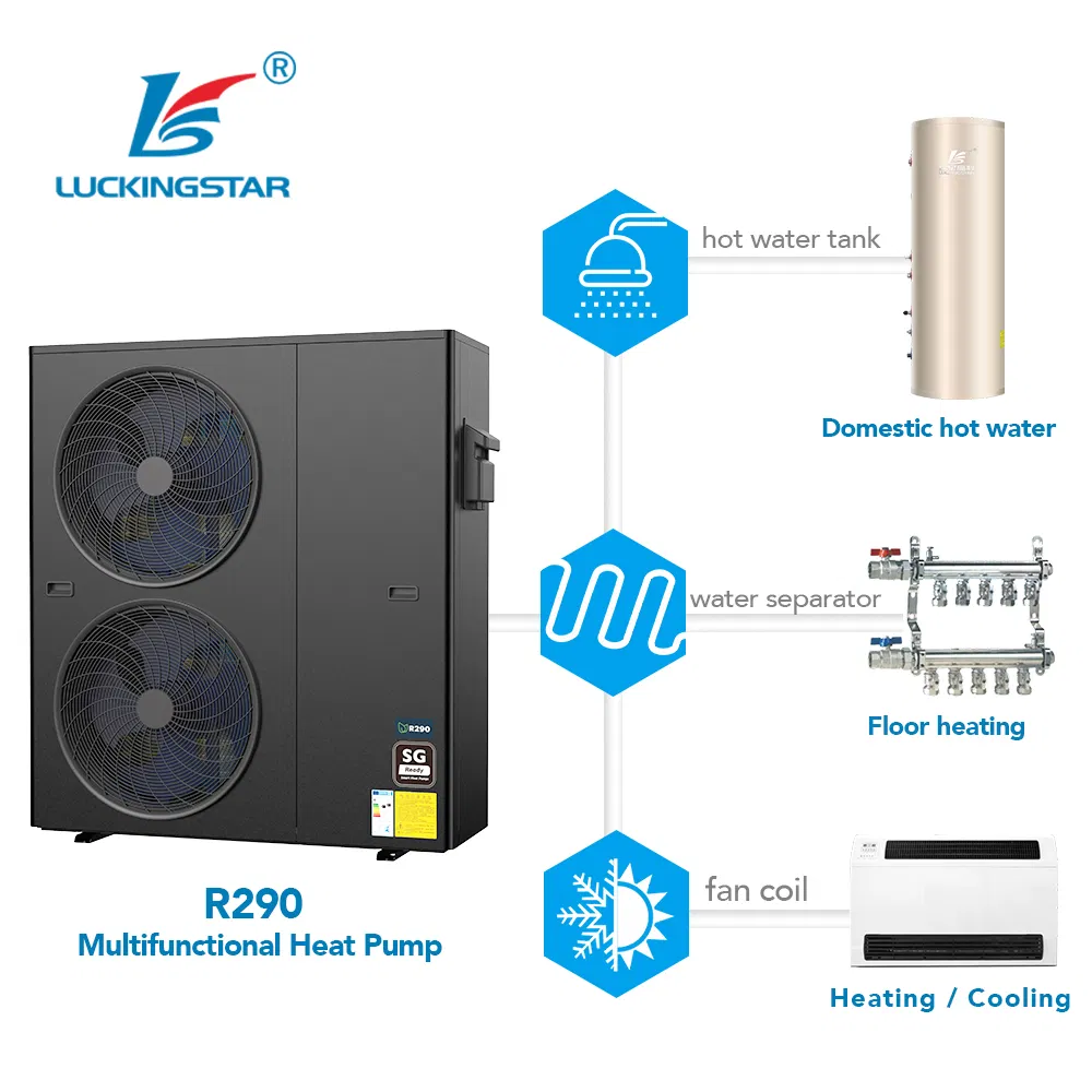 Heat Pump Geyser Low Noise R290 Heat Pump for House Heating and Cooling Hot Water Floor Heating
