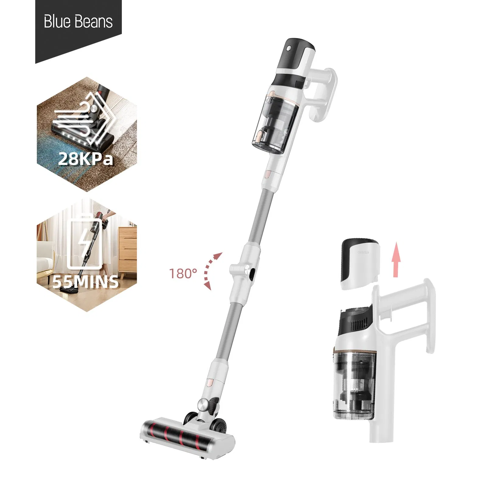 Powerful Portable Vertical Handheld Vacuum Cleaner for Home Use