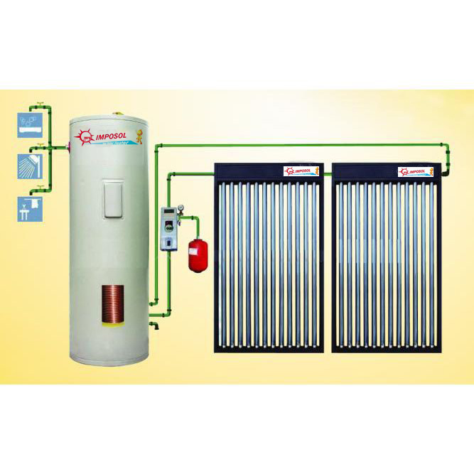 Сплит-система солнечного водонагревателя с вакуумными трубками