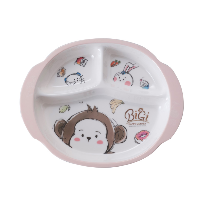 Eco-Friendly Melamine Baby Food Tray Kids Divided Dinner Plate