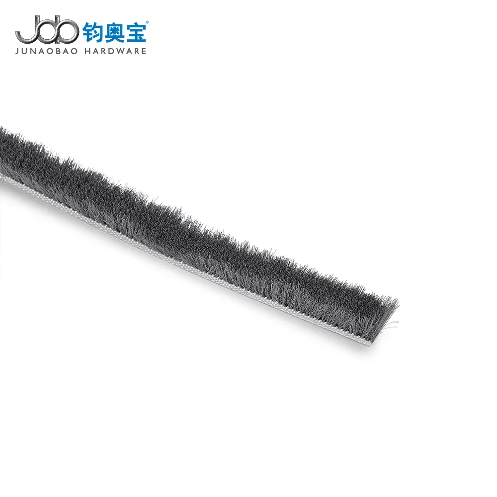 Job Soundproofing Strip Self Adhesive Dust Stopper Grey 0.19 in Backing X 0.47 in Brush