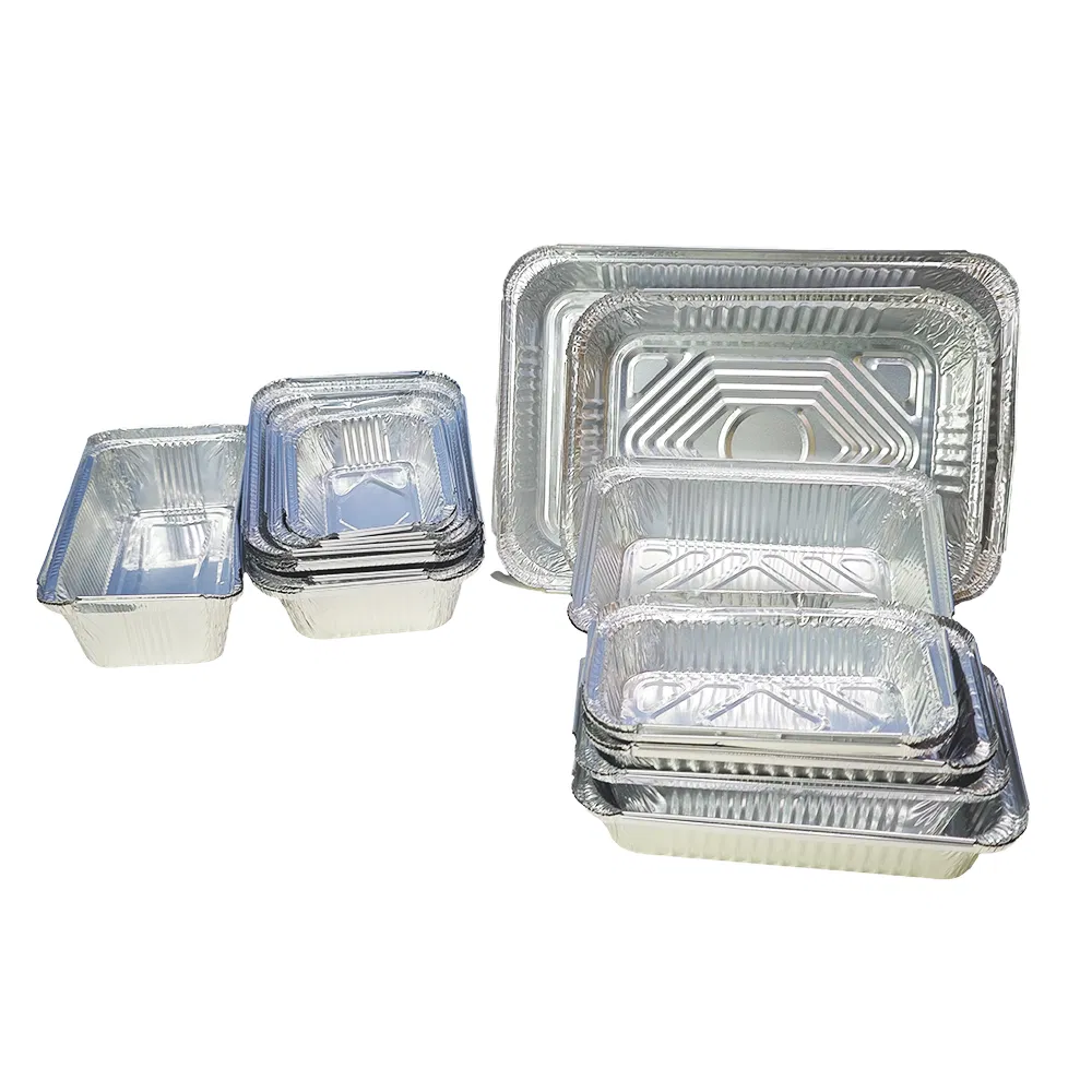 Disposable Aluminum Dishes Lunch Box Food Aluminum Foil Food Container with Foil Covers