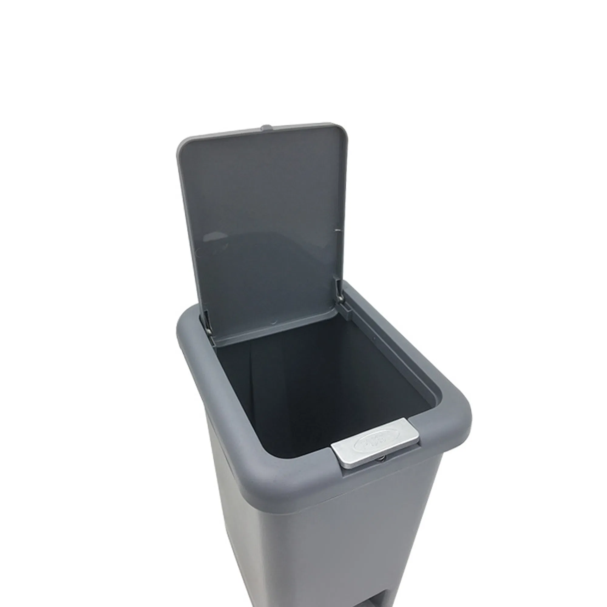 Secure Slide Lock Black Plastic 40 Liter 10.6 Gallon Slim Kitchen Step Trash Can